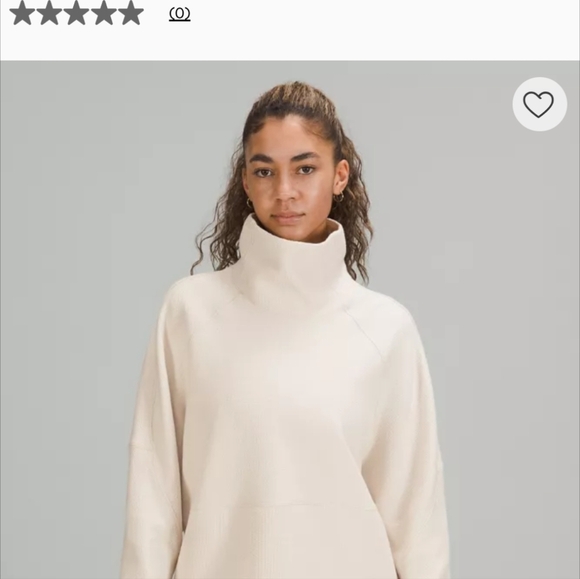 Lululemon Textured Funnel-Neck Pullover, Cream.  Women's 10. - Picture 5 of 5